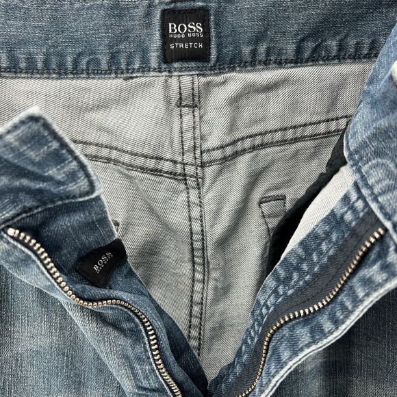 Hugo Boss Men's Stretch Jeans Gray Straight Leg Classic 5 Pocket Denim Sz 35x34 - Picture 7 of 8